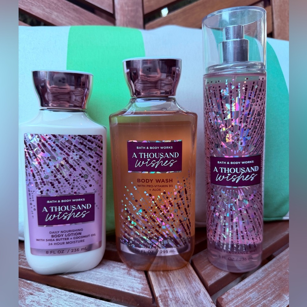 Bath & Body Works A Thousand Wishes set: Body Lotion, Shower Gel, Fragrance Mist